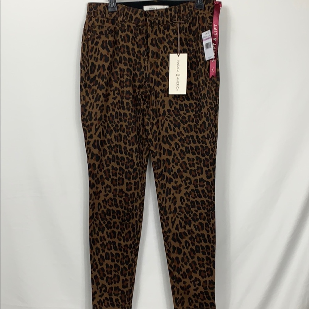 NWT Vintage X America animal print jeans 6/28